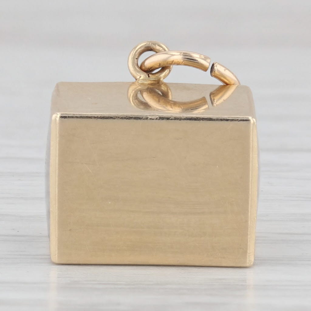 Gray Vintage Emergency Fund 1 Dollar Charm 14k Yellow Gold Pendant