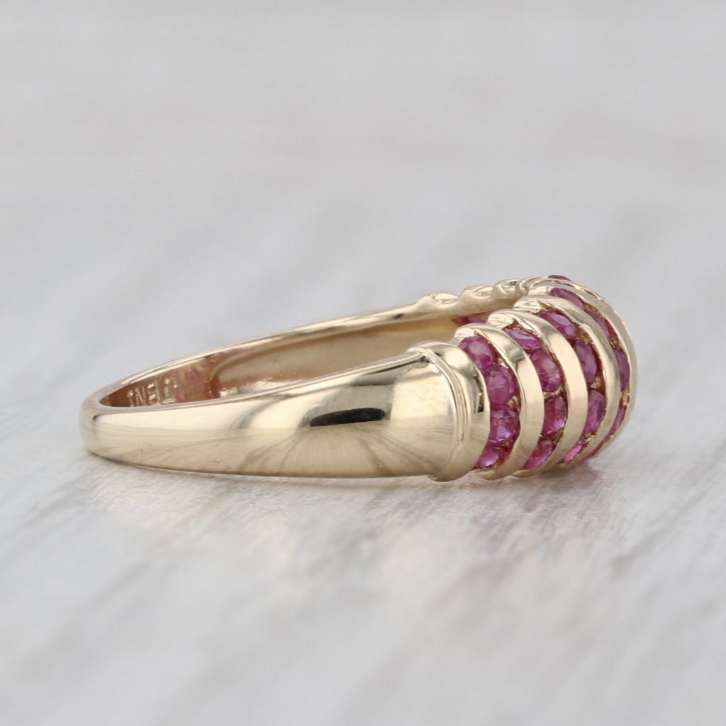 1ctw Ruby Scalloped Ring 14k Yellow Gold Size 7.25