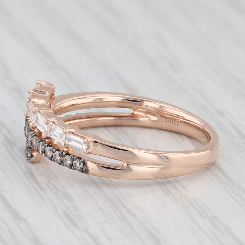 Light Gray Le Vian 0.45ctw Diamond Bypass Ring 14k Rose Gold Sz 7.5 Champagne White