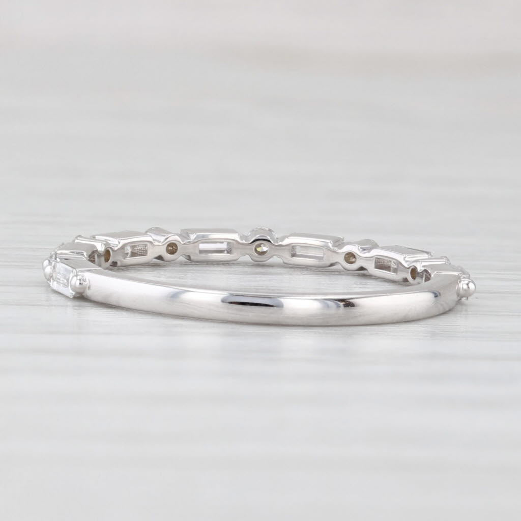 Light Gray New 0.34ctw Diamond Wedding Band 14k White Gold Stackable Anniversary Ring S 6.5