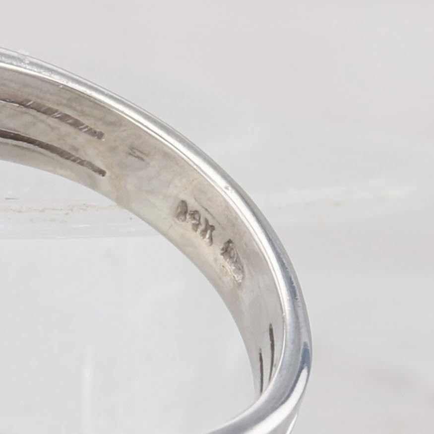 Light Gray Cultured Pearl 0.30ctw Blue Sapphire Multiband Ring 14k White Gold Size 5.75