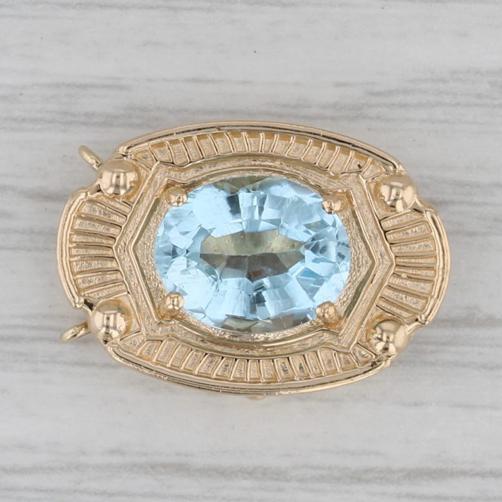 Gray 3.25cw Blue Topaz Slide Bracelet Clasp Female End 14k Gold Richard Glatter