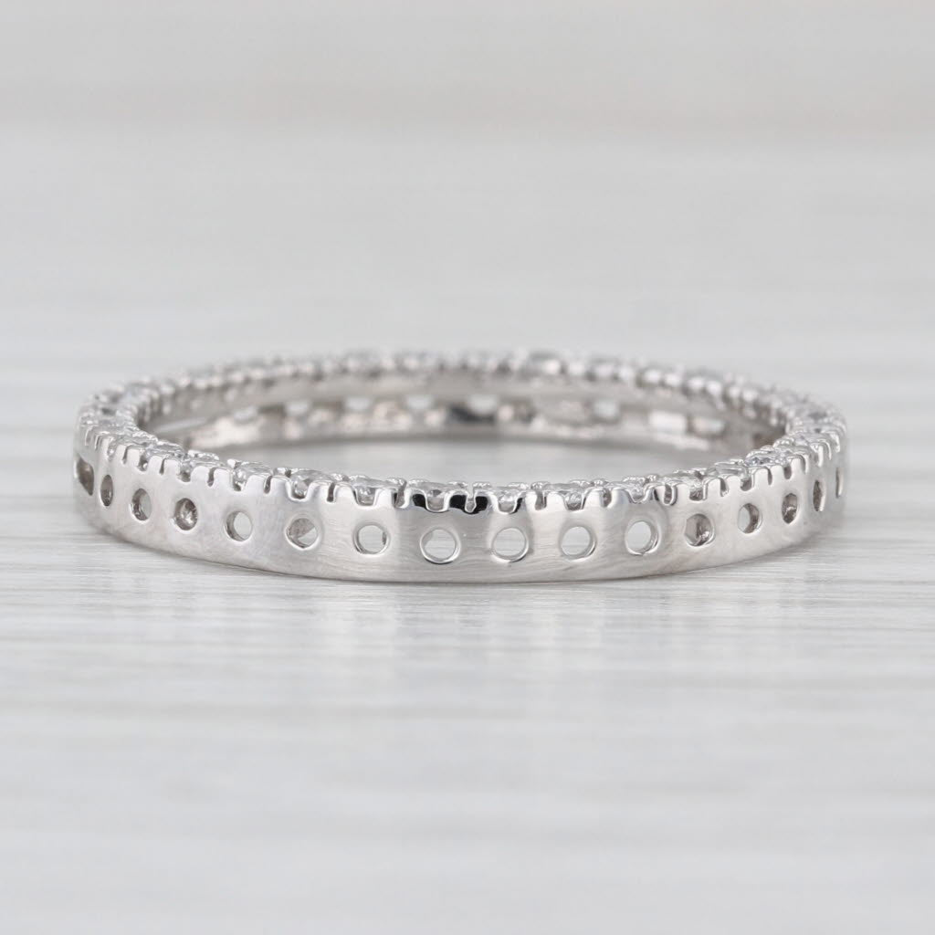 0.50ctw Diamond Eternity Circle Pendant 10k White Gold Floating Drop