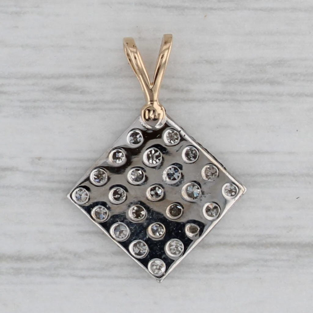 Gray 0.12ctw Diamond Pave Pendant 14k White Yellow Gold