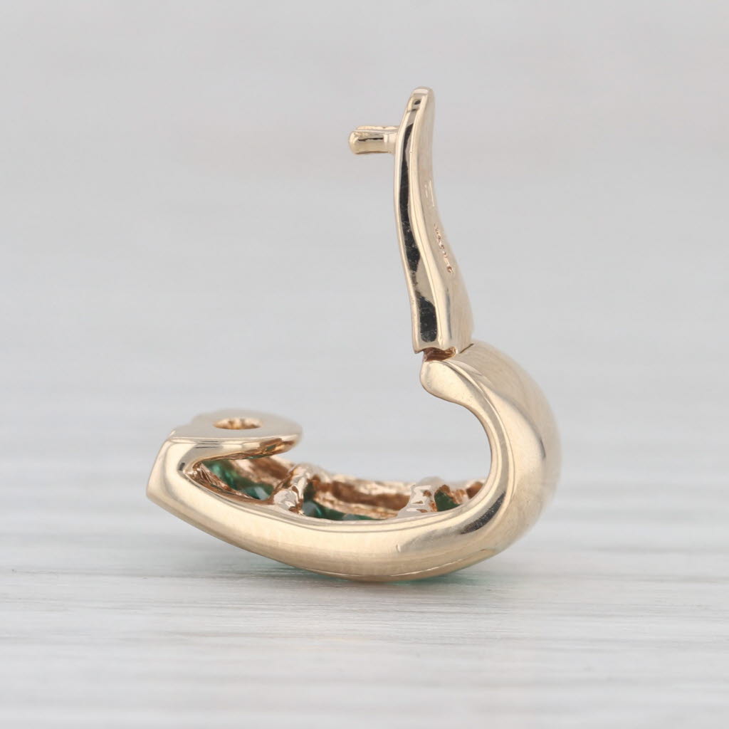 Light Gray 0.95ctw Emerald Diamond Enhancer Pendant 14k Yellow Gold Clip Bail