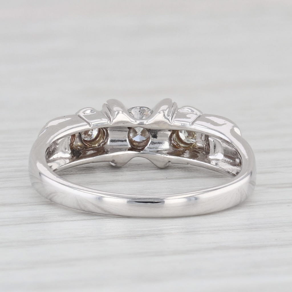 Light Gray Vintage 0.35ctw Round Diamond Engagement Ring 14k White Gold Size 5