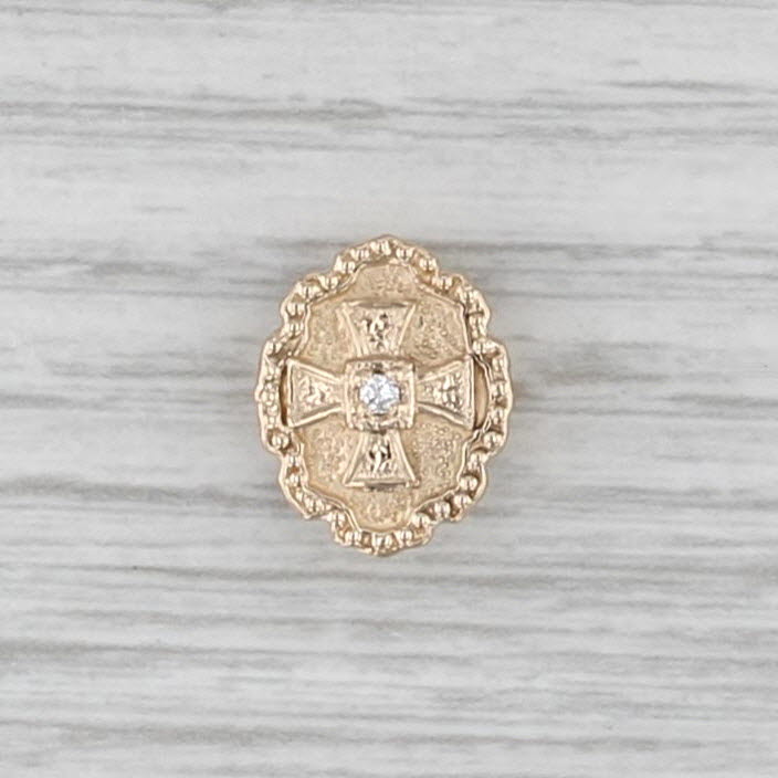 Old Victoria Diamond Cross Slide Bracelet Charm 14k Yellow Gold