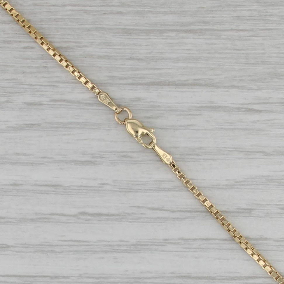 Long 22.25" 1.5mm Box Chain Necklace 10k Yellow Gold