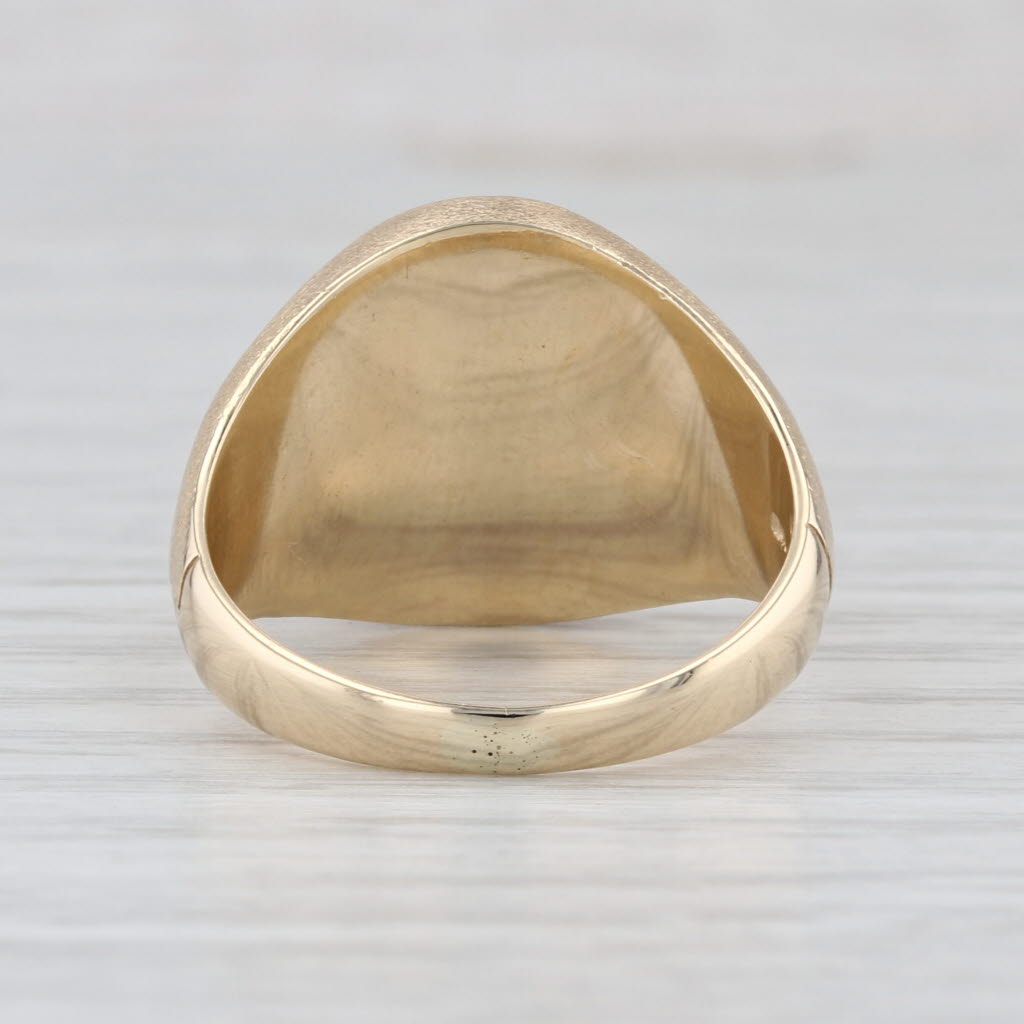 Vintage Men's Onyx Diamond Signet Ring 10k Yellow Gold Size 10.25