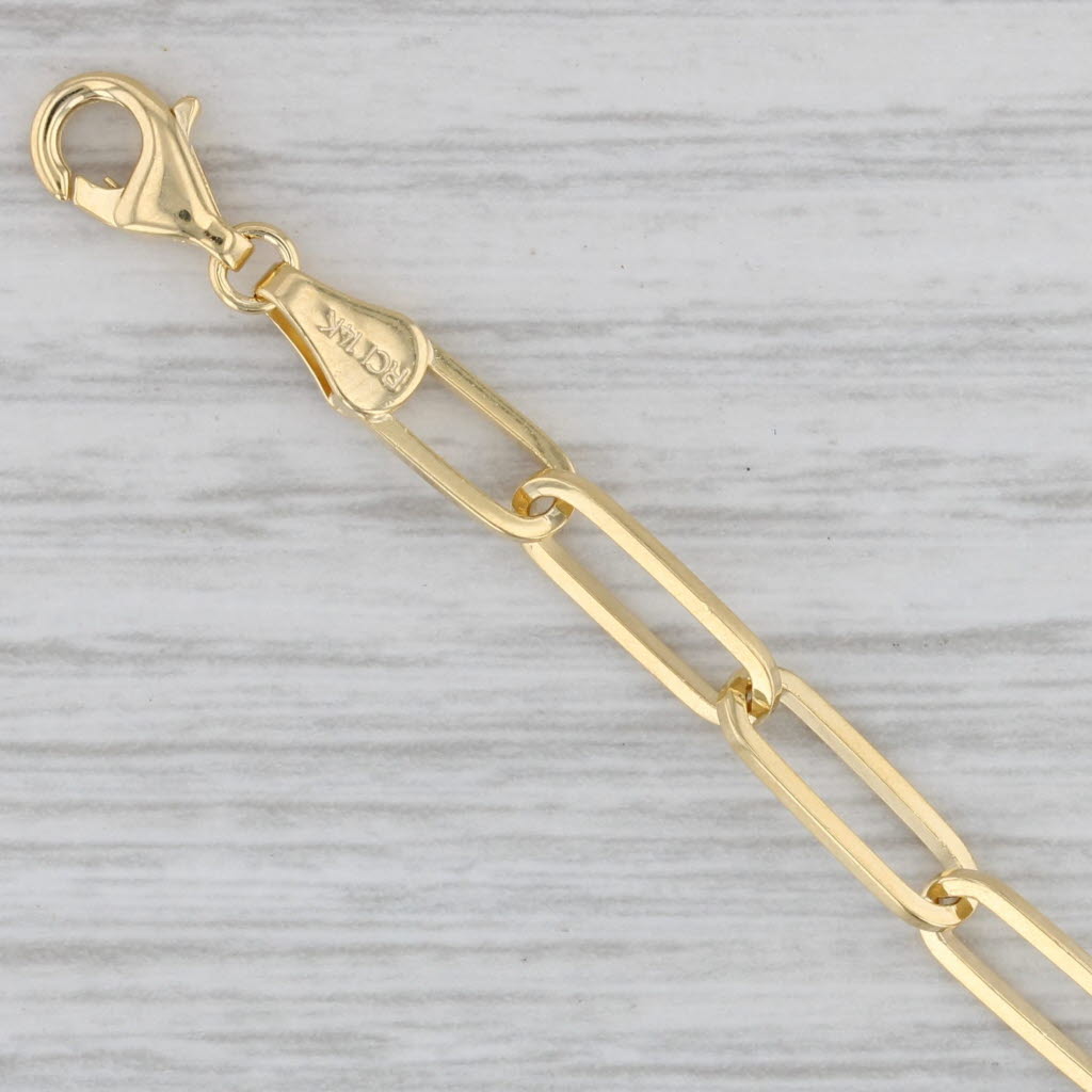 New Paperclip Chain Bracelet 14k Yellow Gold 7 1/4" 4.1mm