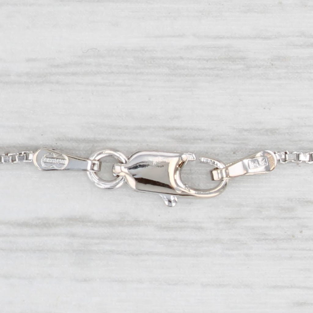 Light Gray Box Chain Necklace 16.5" 0.7mm 14k White Gold Lobster Clasp