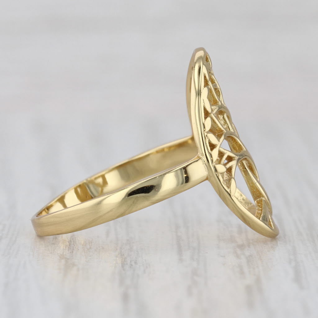 Yggdrasil Viking Tree Norse Tree of Life Ring Gold Plated Sterling Silver