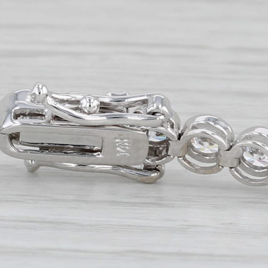 Gray 5ctw Cubic Zirconia Tennis Bracelet 14k White Gold 7" 3.8mm