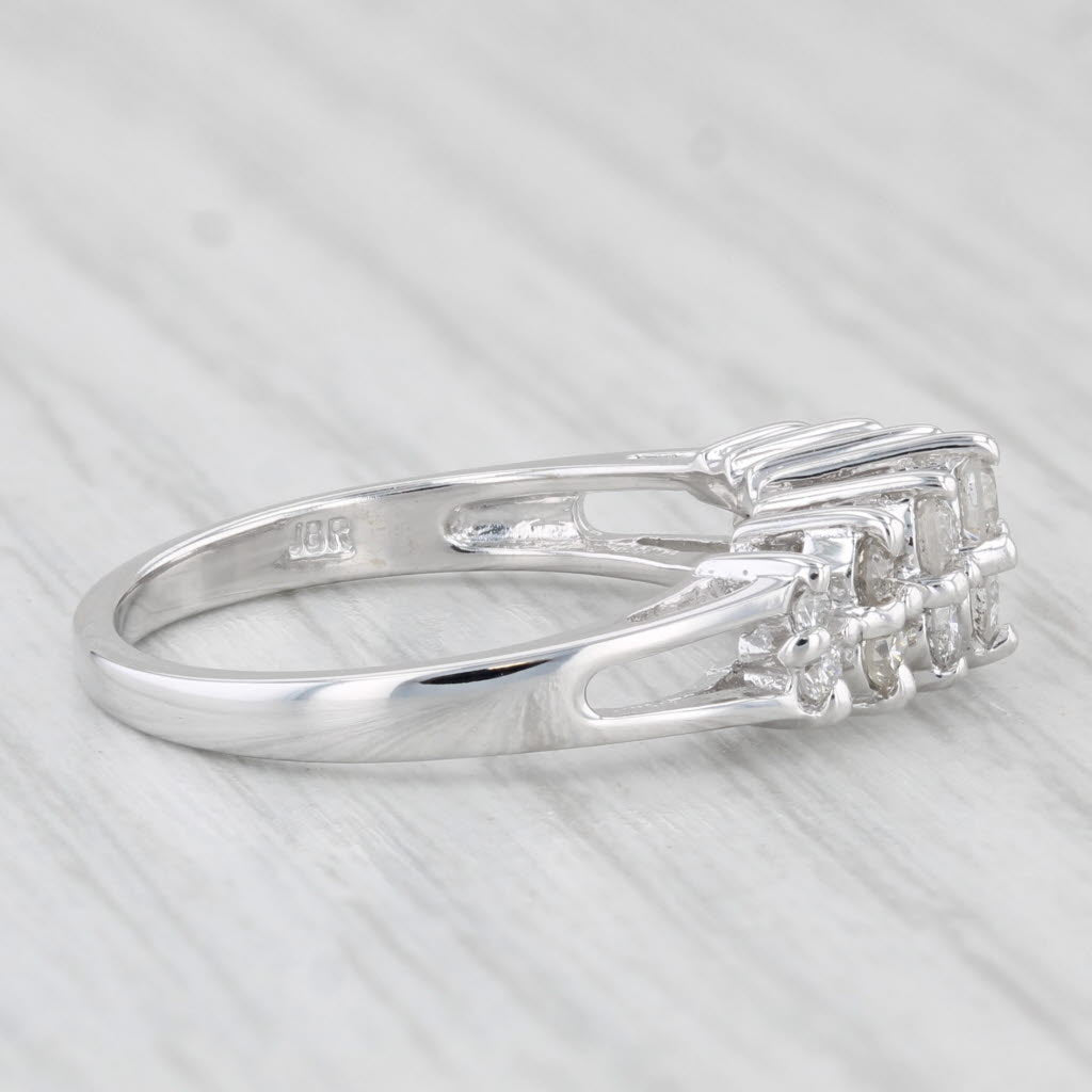 Light Gray 0.37ctw Tiered Pyramid Diamond Ring 14k White Gold Size 6.5 Stackable