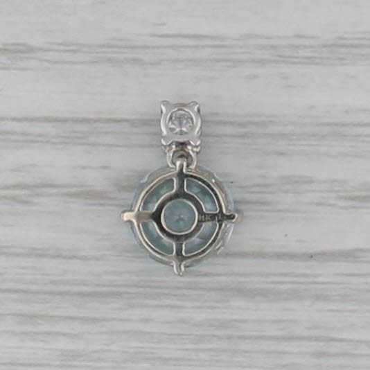 2.45ctw Aquamarine Diamond Pendant 14k White Gold Small Drop