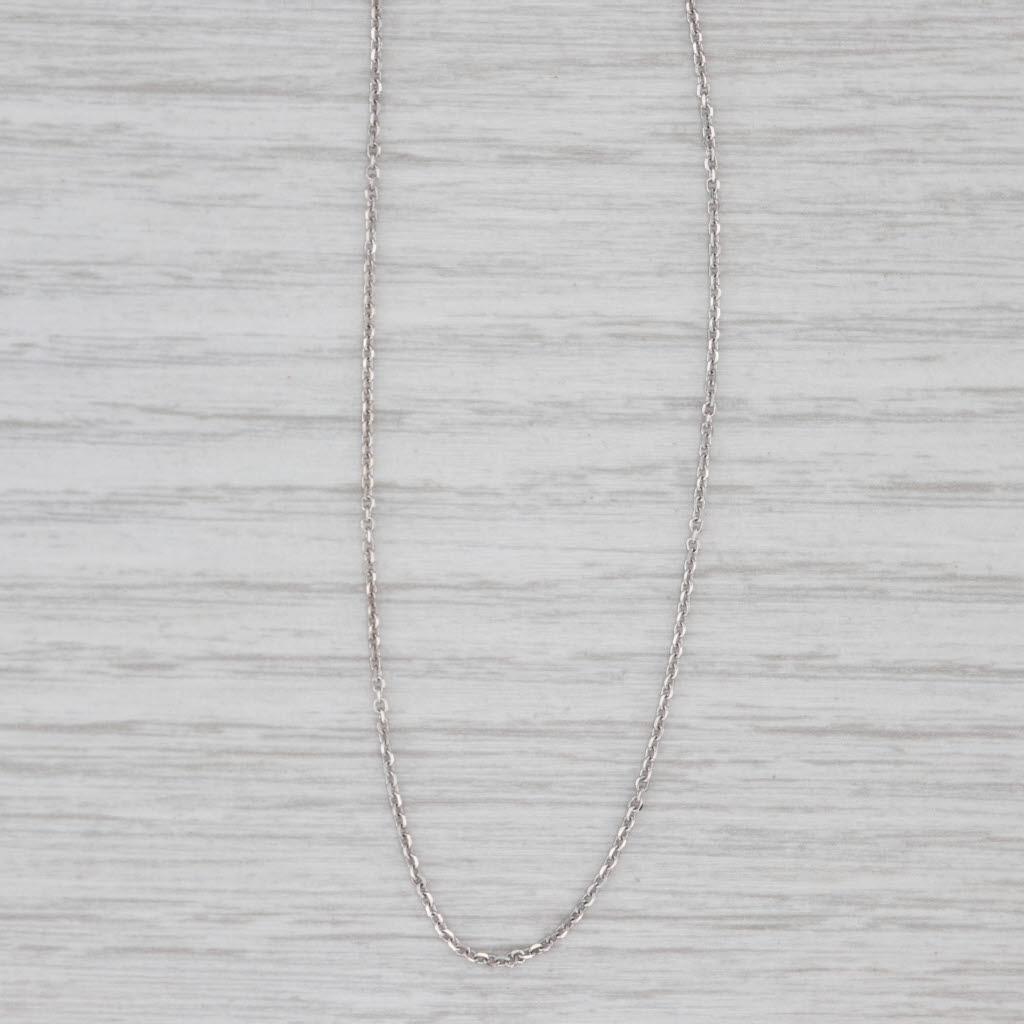 Gray Cable Chain Necklace 18" 0.7 14k White Gold