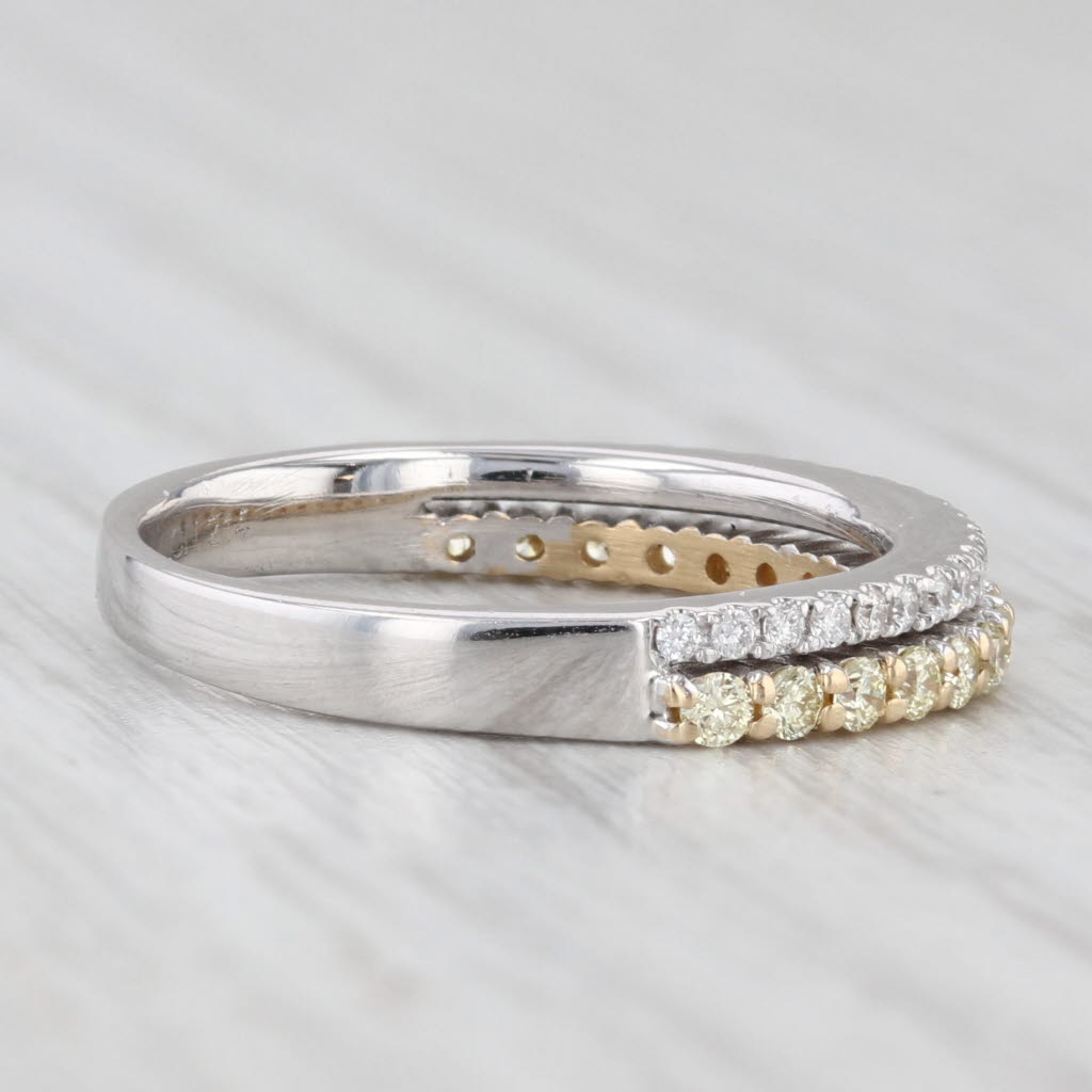 Light Gray 0.37ctw Diamond Wedding Band 14k White Yellow Gold Size 5.25 Stackable