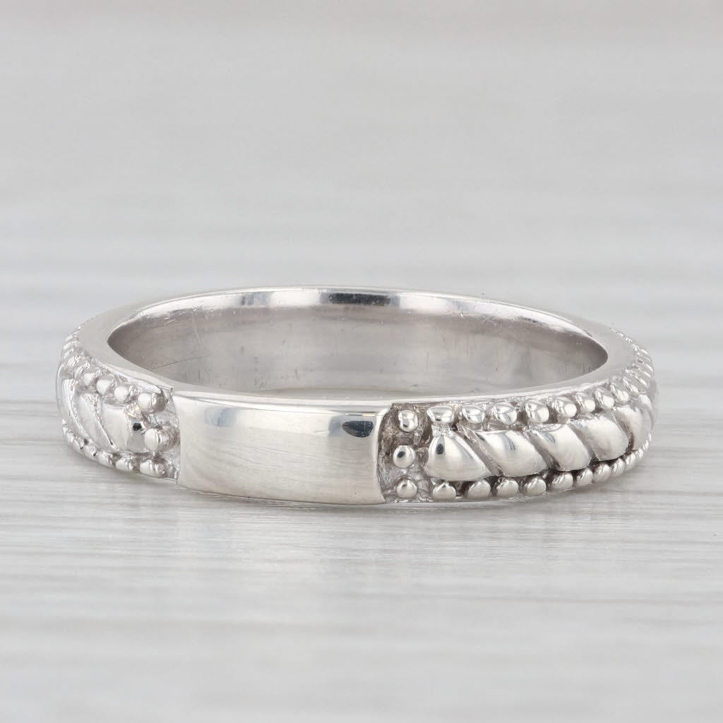 Light Gray Judith Ripka Scalloped Beveled Ring Sterling Silver Size 6 Band Stackable