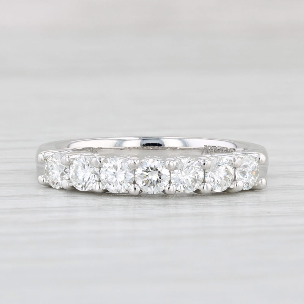 Light Gray New Art Carved 0.75ctw Diamond Wedding Band 14k White Gold Sz 6.5 Stackable Ring
