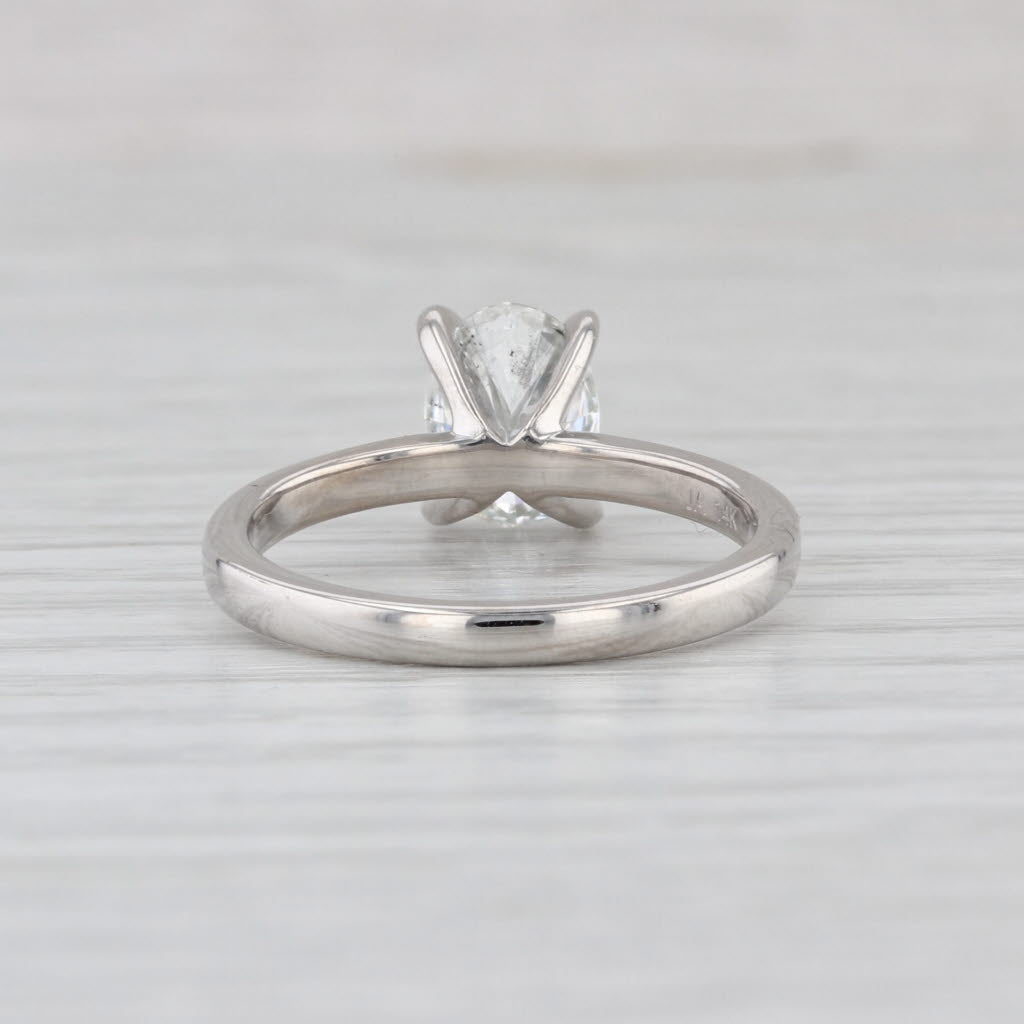 GIA 1.29ct Oval Diamond Solitaire Engagement Ring 14k White Gold Size 7