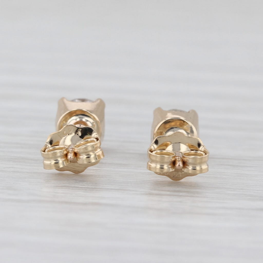 0.46ctw Diamond Stud Earrings 14k Yellow Gold Round Solitaire Studs