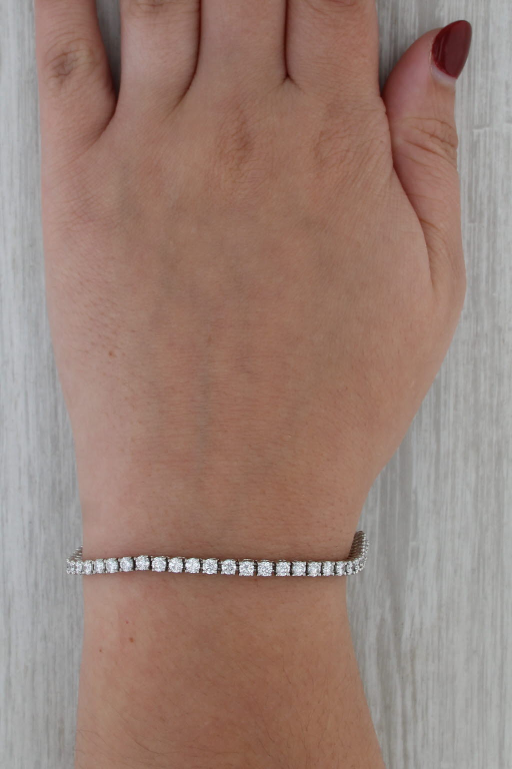 5.60ctw VS2 Diamond Tennis Bracelet 950 Platinum 6.75" 3.1mm D Vatche