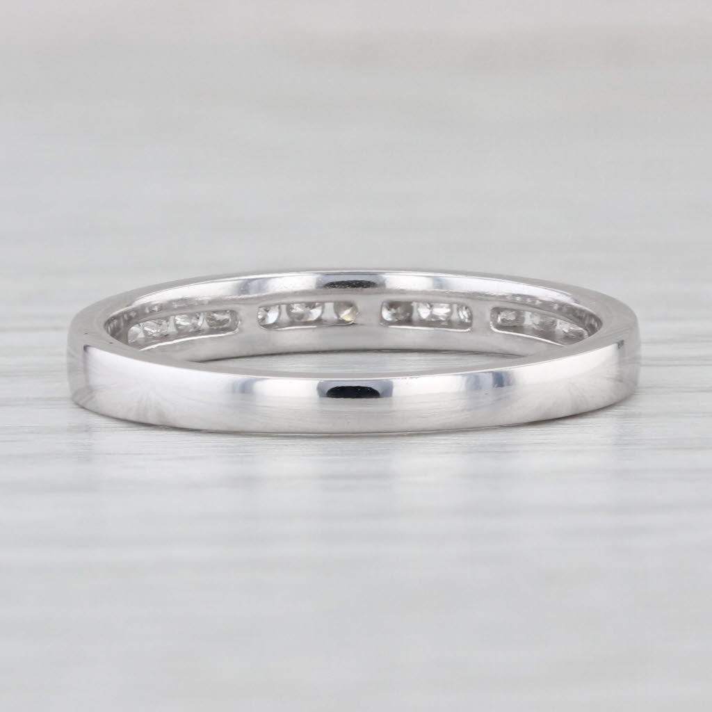 0.18ctw Diamond Wedding Band 14k White Gold Size 8 Stackable Anniversary Ring