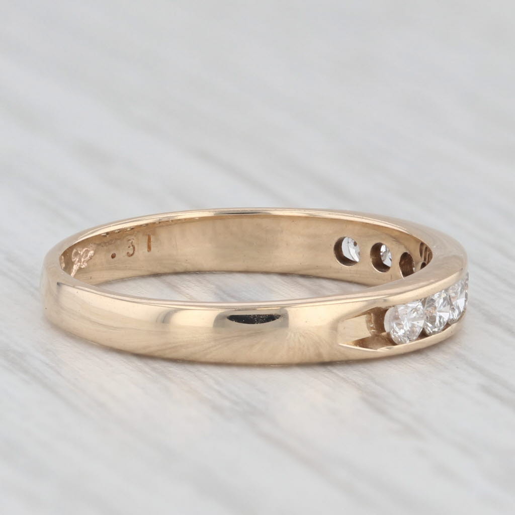 Light Gray 0.31ctw Channel Set Diamond Wedding Band 14k Yellow Gold Size 5.5 Stackable Ring
