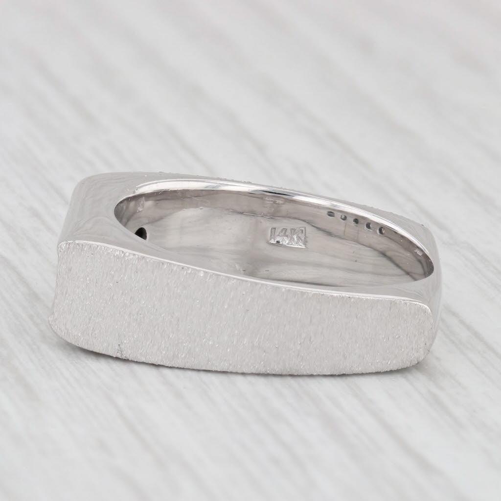 Light Gray 0.23ctw Diamond Men's Wedding Band 14K White Gold Size 10.5 Ring