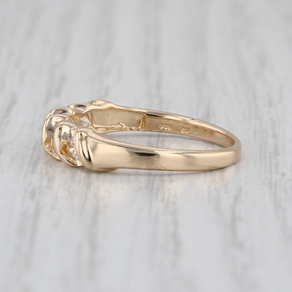 0.50ctw Diamond 5-Stone Ring 14k Yellow Gold Size 7 Stackable Wedding Band