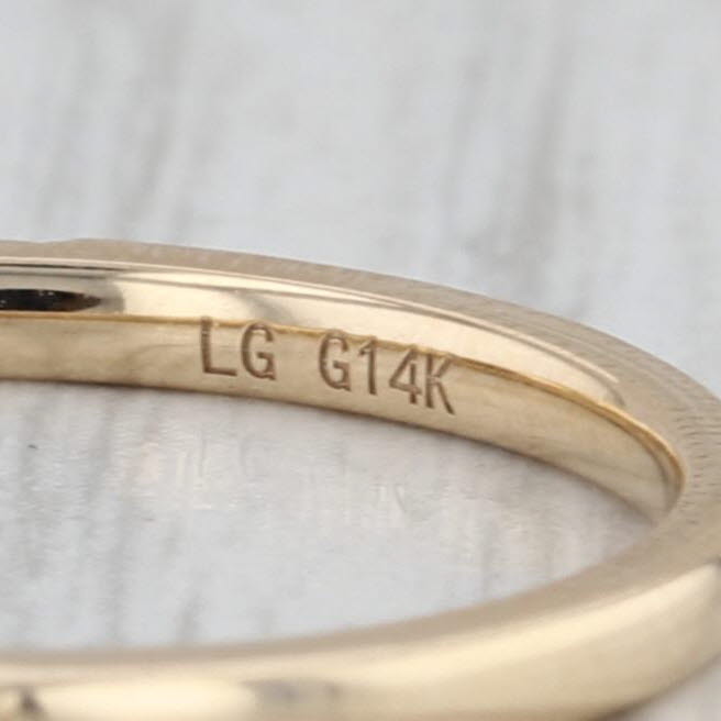 New 0.24ctw Lab Grown Diamond Wedding Band 14k Yellow Gold Sz 6.5 Stackable Ring