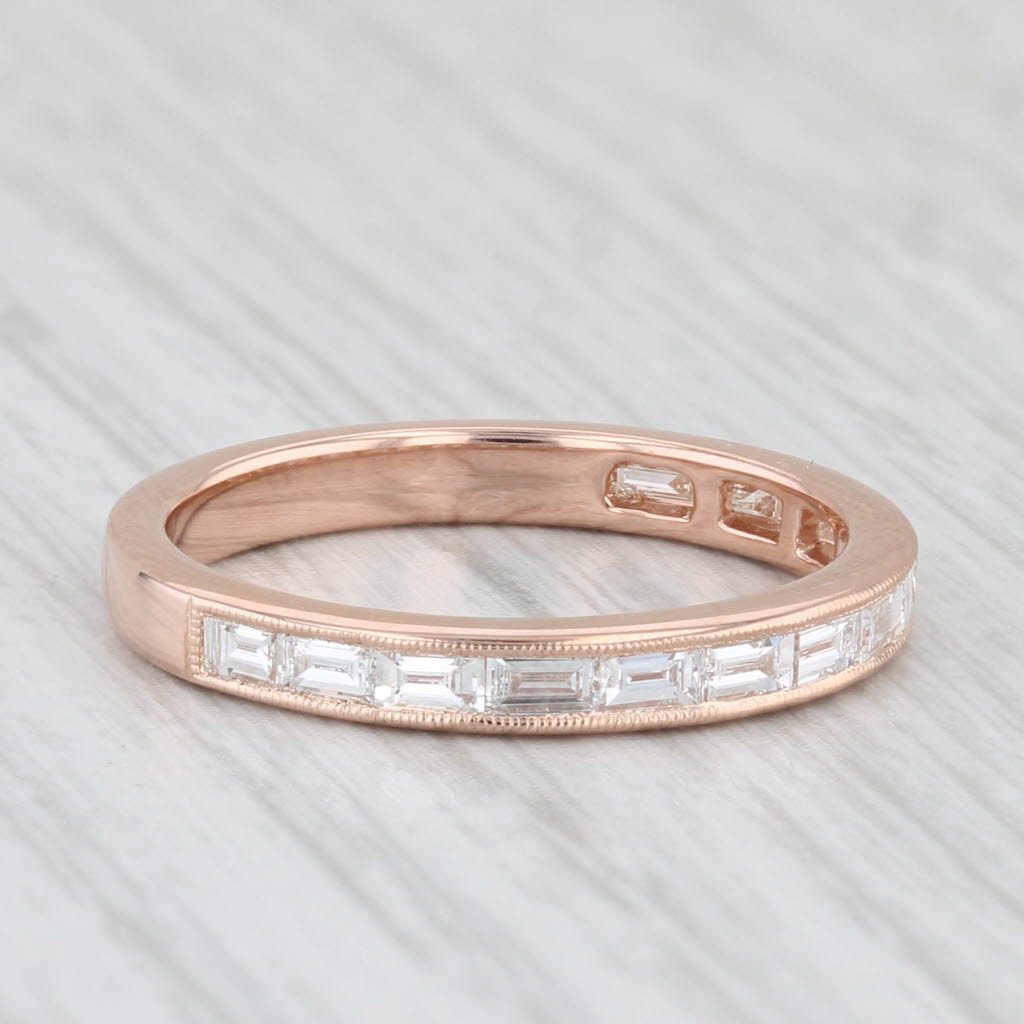 Light Gray New 0.65ctw Diamond Ring 14k Rose Gold Wedding Band Size 6.75 Beverley K