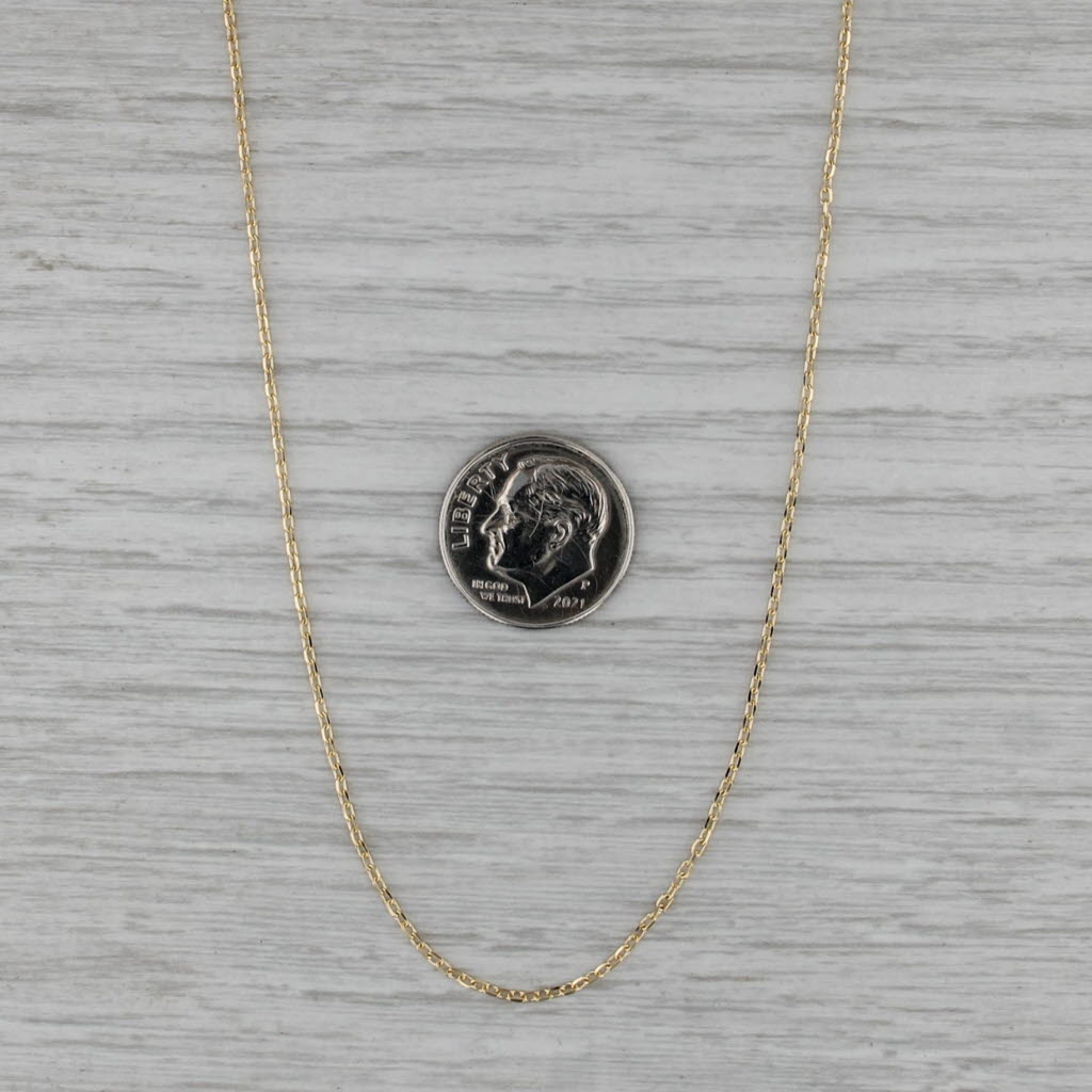 Cable Chain Necklace 18k Yellow Gold 15.75" 0.7mm