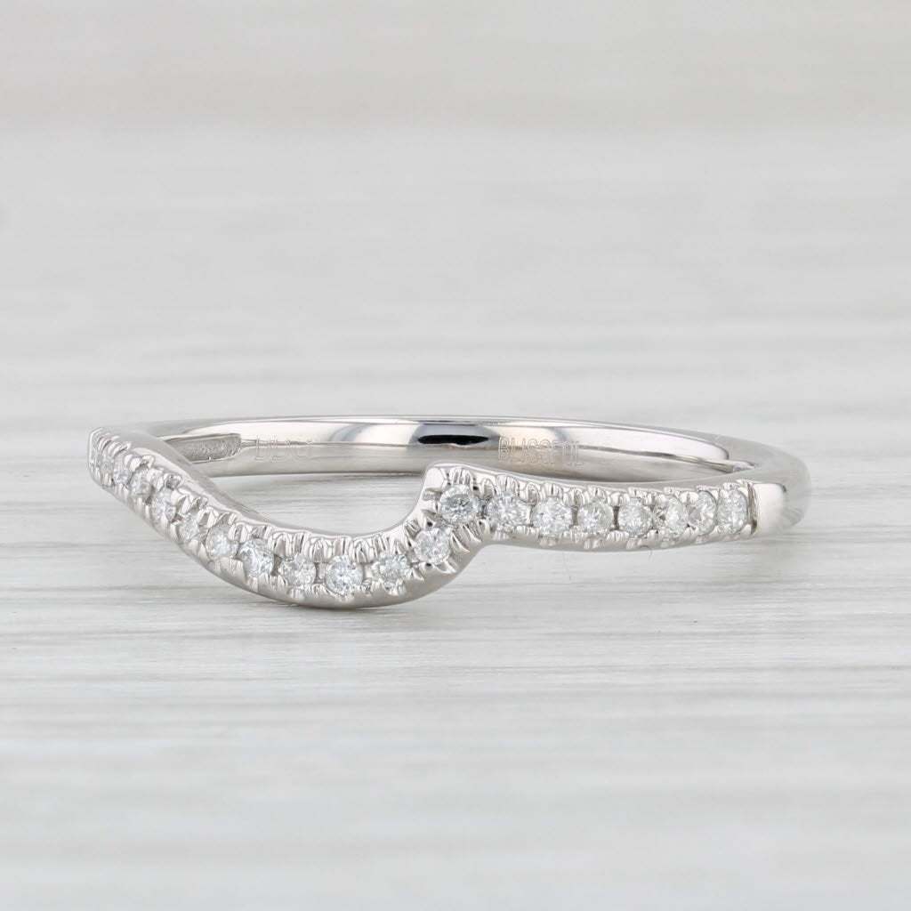 Light Gray 0.10ctw Diamond Wedding Band Guard 14k White Gold Size 7 Stackable