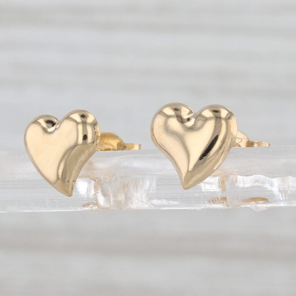 Heart Stud Earrings 18k Yellow Gold Studs