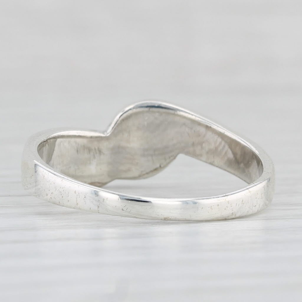 Light Gray Opal Mosaic Inlay Bypass Ring Sterling Silver Size 8 Band