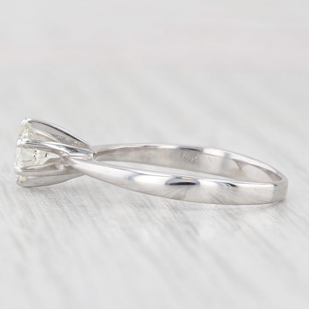 Light Gray 0.65ct Round Diamond Solitaire Engagement Ring 14k White Gold Size 8.25