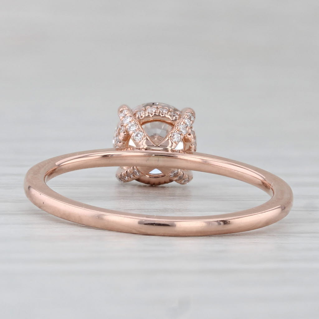 Gray Brilliant Earth 1.85ctw Round Lab Grown Diamond Solitaire Ring 14k Rose Gold Box