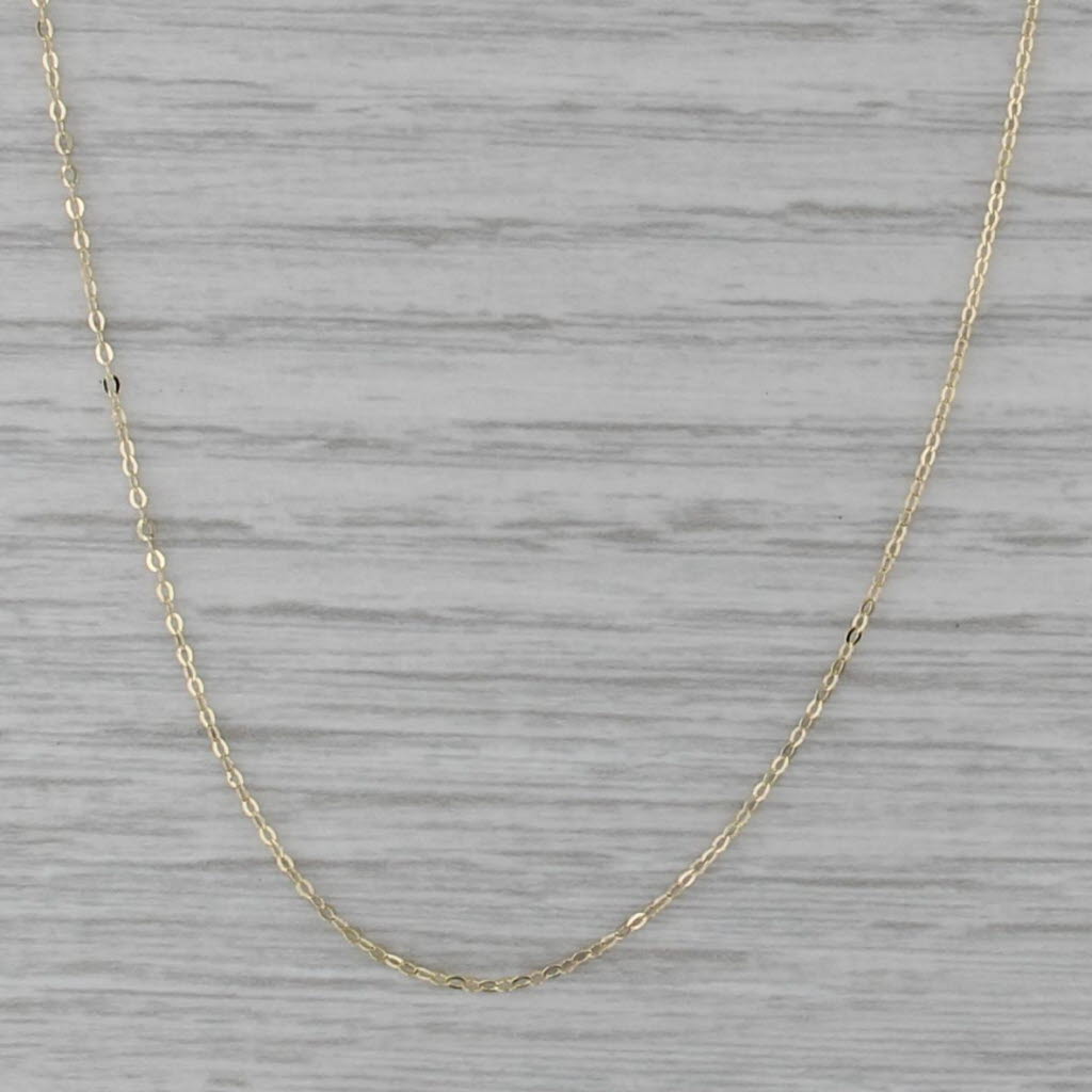 16" 1mm Classic Cable Chain Necklace 14k Yellow Gold Italian Estate