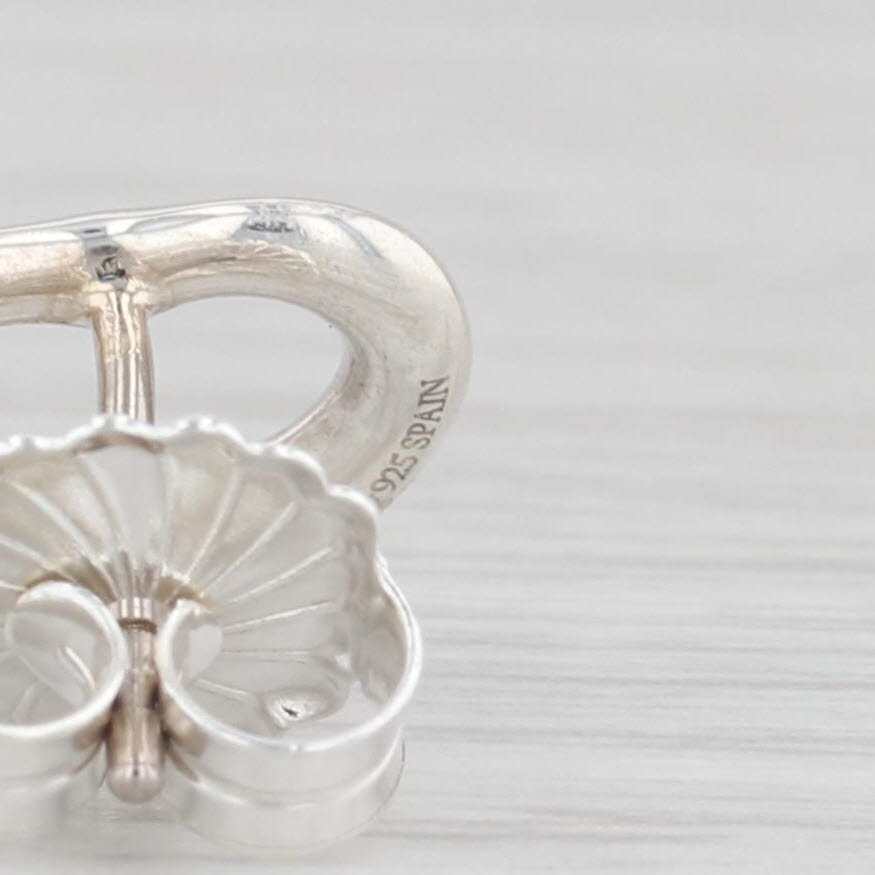 Light Gray Tiffany & Co. Elsa Peretti Sterling Silver Open Heart Earrings with Pouch