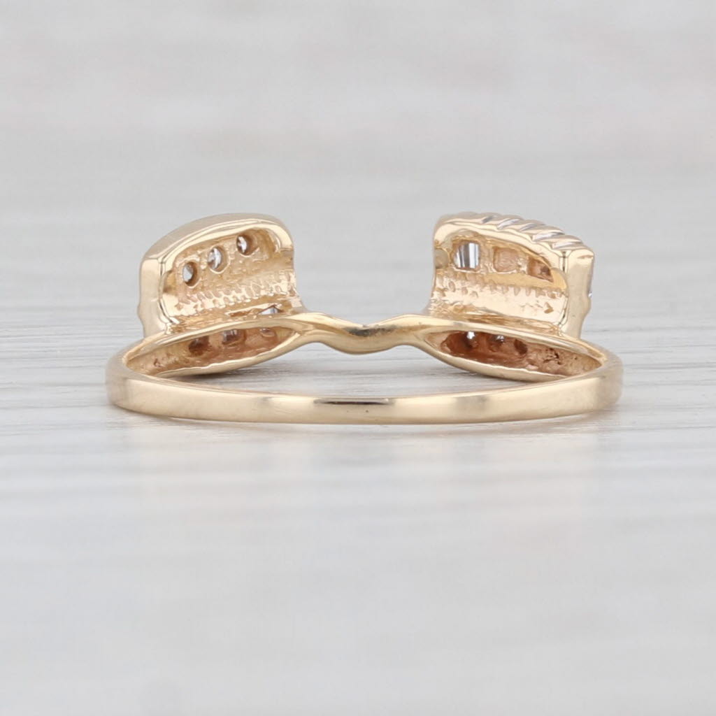 Light Gray 0.31ctw Diamond Ring Guard Enhancer Wedding Band 14k Yellow Gold Size 7.25