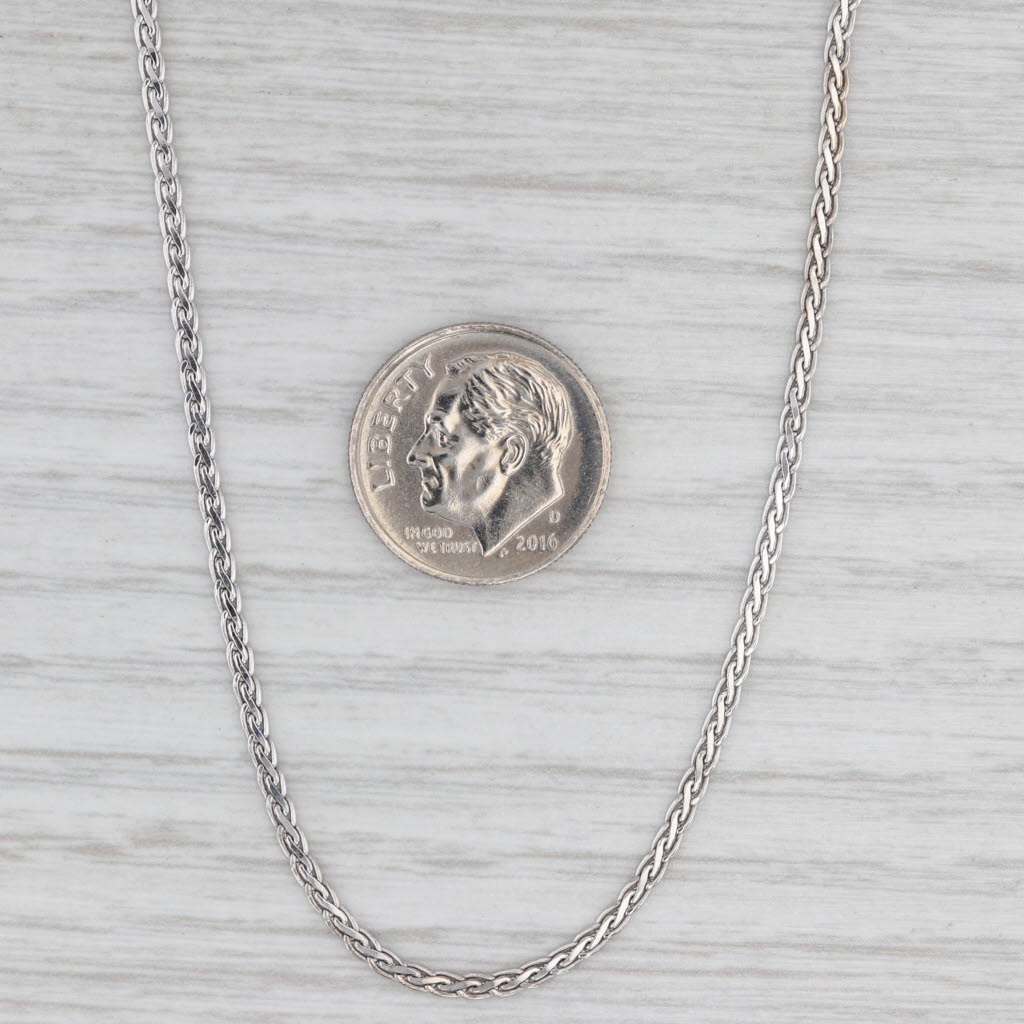 Woven S-Link Chain Necklace 14k White Gold 18" 1.7mm