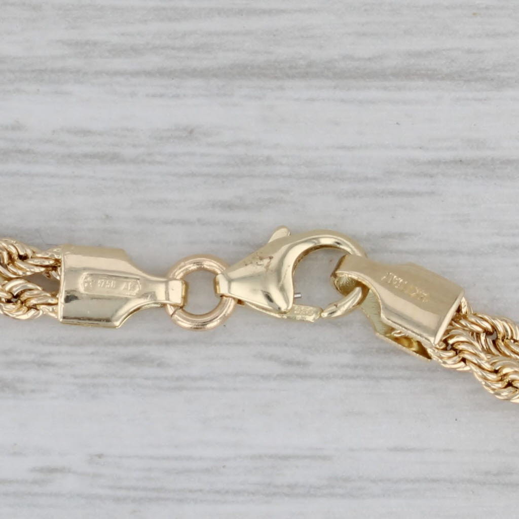 Gray New Woven Rope Chain Bracelet 14k Yellow Gold 6.75" 4.3mm