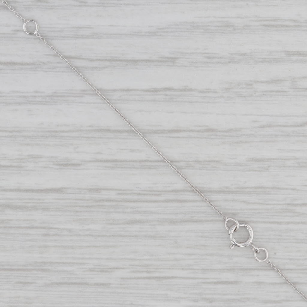 Gray New 0.10ctw Diamond Heart Pendant Necklace 10k White Gold Adjustable Cable Chain