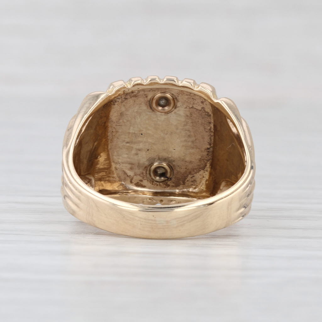 Vintage Masonic Square Compass Signet Ring 10k Gold Size 9.75 Blue Lodge