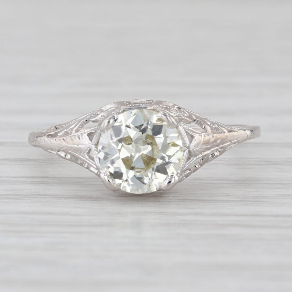Art Deco 1.31ctw VS1 GIA Old European Cut Diamond Engagement Ring 14k Gold