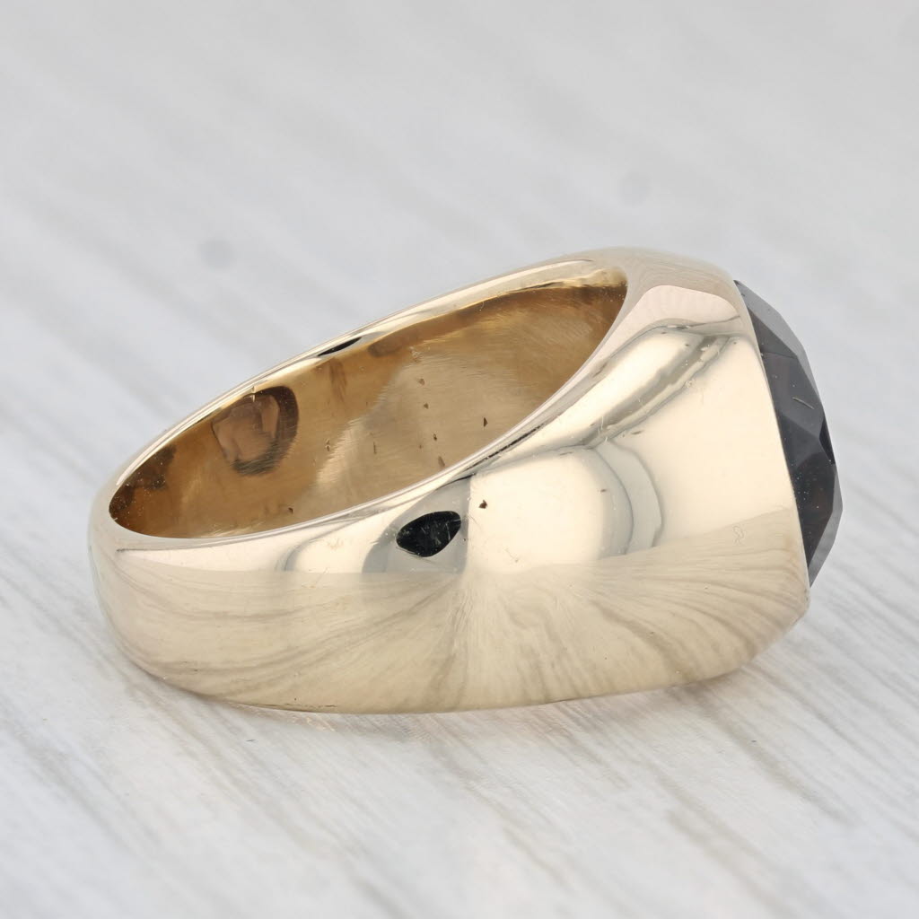 Light Gray 4.85ct Oval Smoky Quartz Solitaire Ring 10k Yellow Gold Size 8 AS IS