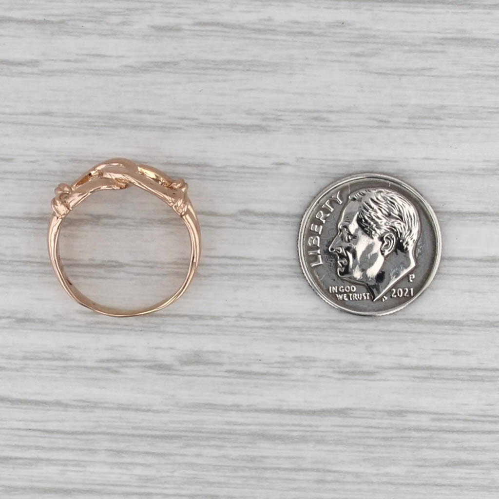 Rose Gold Interlocking Knot Ring 18k Size 5.25-5.5
