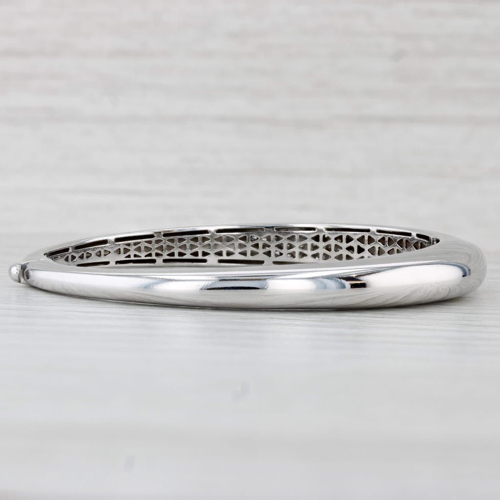 Light Gray Roberto Coin 0.33ctw Diamond Capri Bangle Bracelet 18k White Gold 6