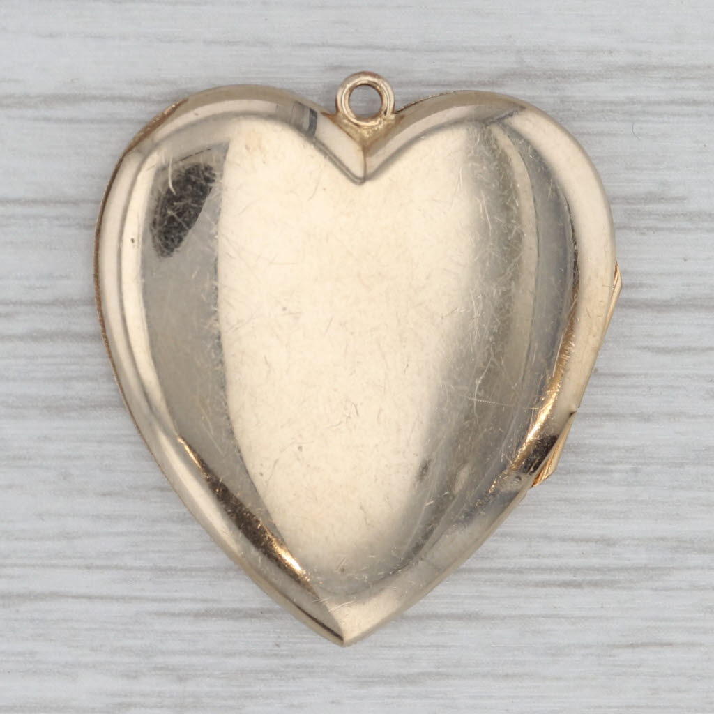 Vintage Engravable Heart Locket Pendant Gold Filled Opens Hayward